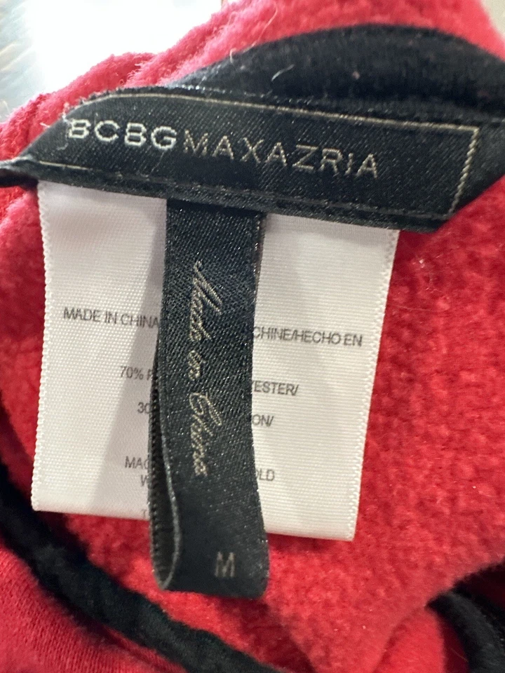 BCBG Hoodie Size Medium Black Pink Rhinestone  Studs Zip Up Sweatshirt Jacket - Image 4 of 4