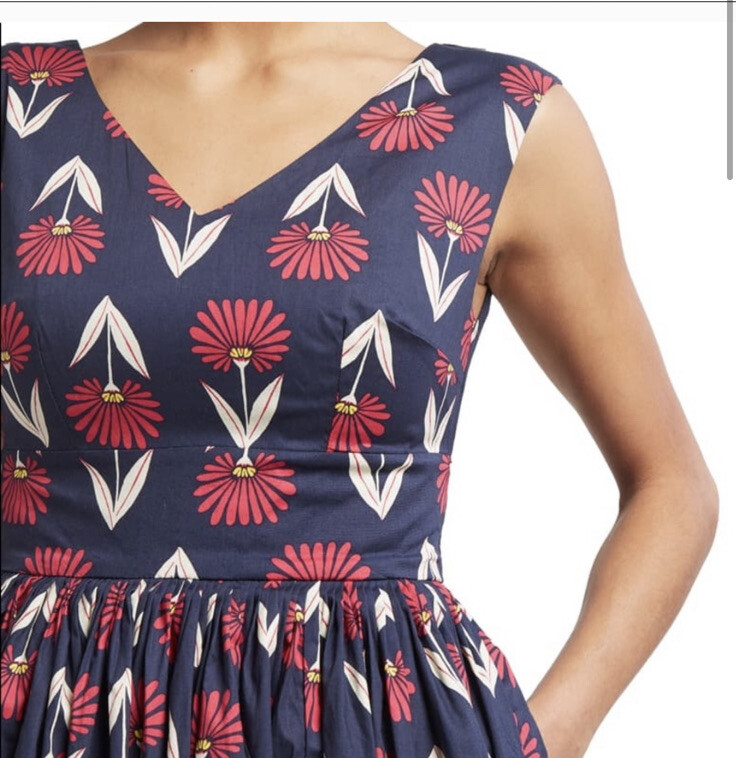 NWT ModCloth Fit and Flare V neck Dress | eBay