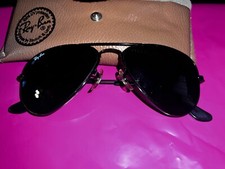 Ray-Ban Bausch  Lomb B L Authentic Black Aviator Sunglasses Original Case RARE