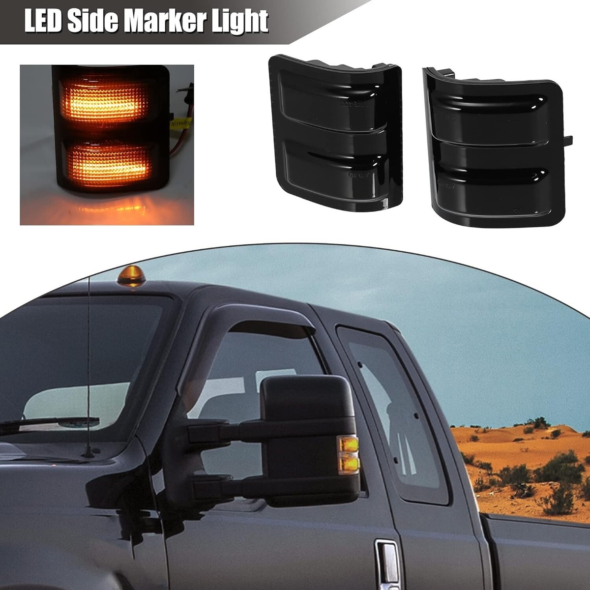 LED Side Mirror Marker Light Switchback For 08-16 Ford F250 F350 F450 Super Duty - Foto 5