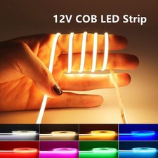 12V COB LED Tape Light Strip 480leds/m Super Slim 2.7MM Flexible Band Lights DIY