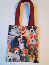 Geschenktasche Stoff, Hunde, 16 x20 cm, Handa...