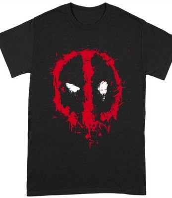 Splat Face Xx-Large schwarzes T-Shirt Marvel mit rotem Motiv