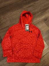 NWT Under Armour Boys Youth XS Fleece Tech Red Camo Print Hoodie MSRP 45