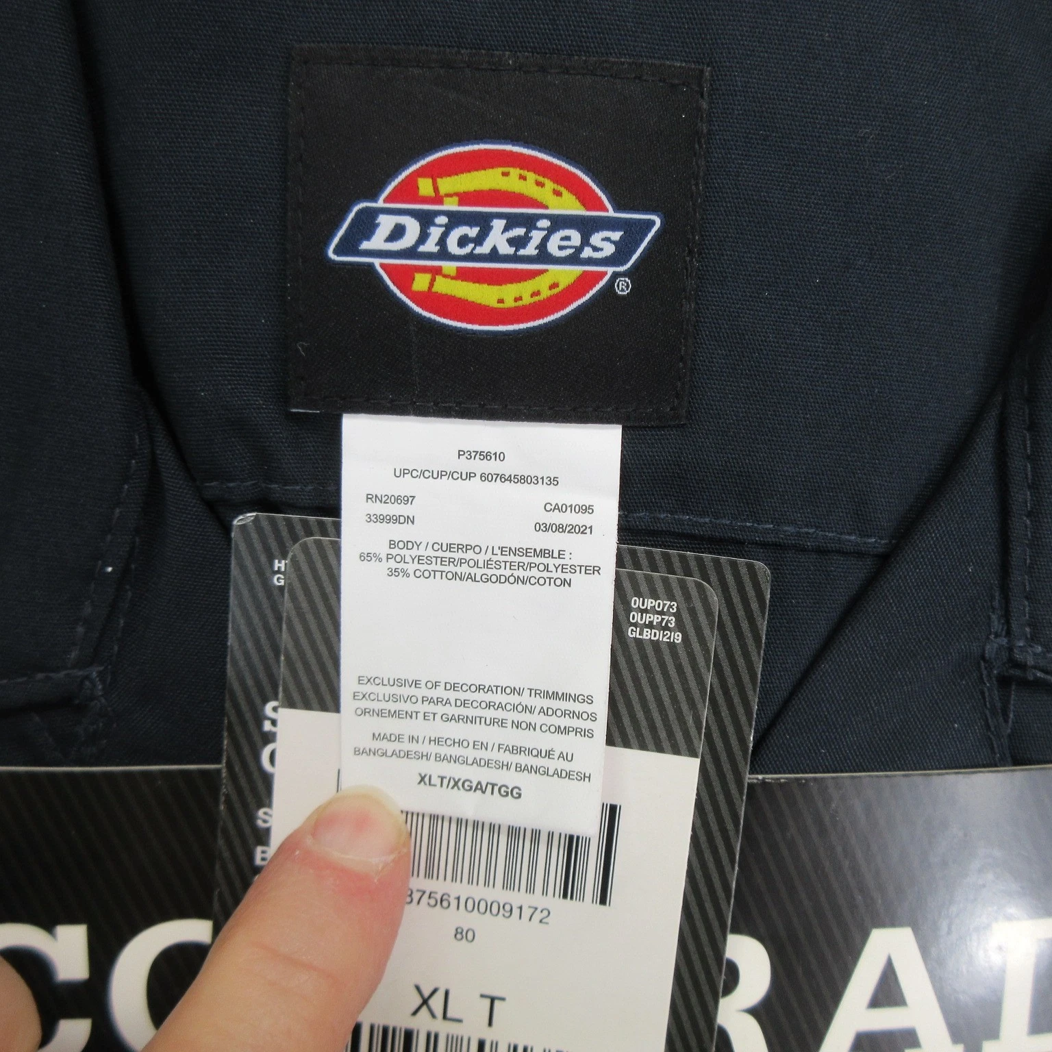 Dickies Coverall XL Tall Short Sleeve Workwear Stain Release Navy New - product detail image 4