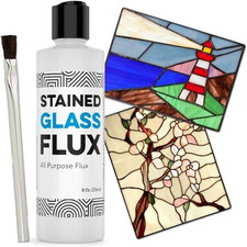 Liquid Zinc Flux for Stained Glass Supplies - 8 Oz Bottle - Water-Soluble Formul