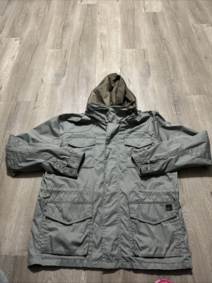 #ad I Spiewak amp; Sons Green Lightweight Lined Chore Jacket Field Hood XL $30.04