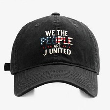 We The People Are United Vintage Washed Patriotic Baseball Cap, USA Pride Hat