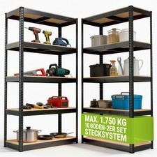 2er Set Schwerlastregal Lagerregal Kellerregal Steckregal Werkstattregal Juskys®