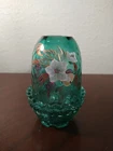 Fenton 4.75" Blue-green Fairy Lamp Candle Holder