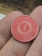 1940s Missouri 1 Mill Sales Tax Token Red Plastic Coin