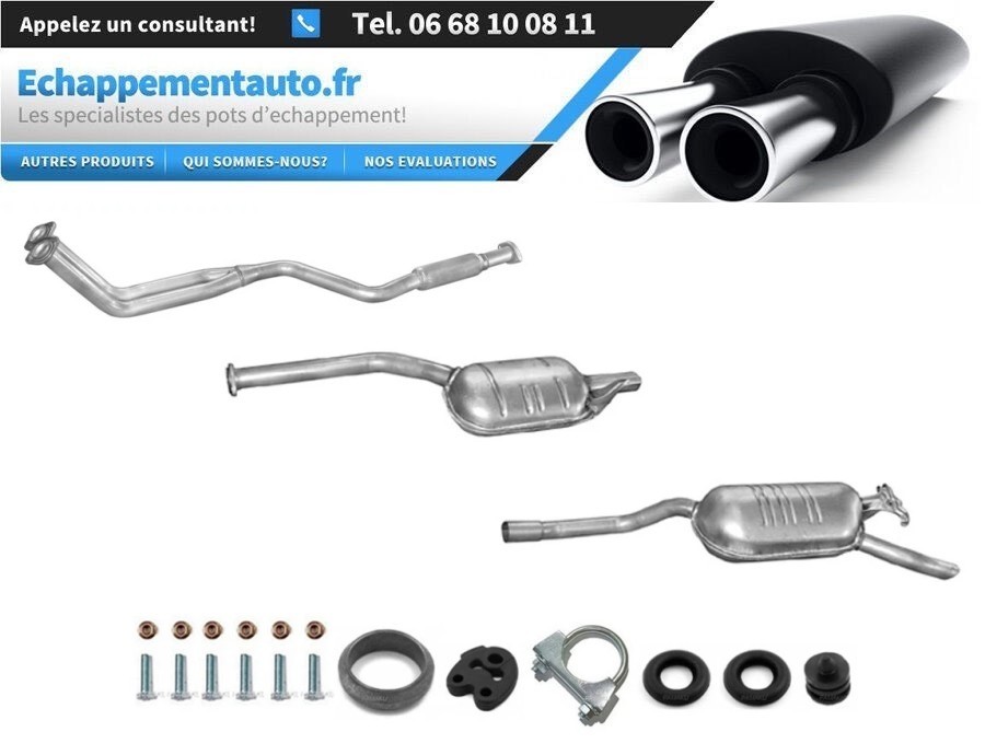 Échappement Mercedes W124 200 en acier aluminisé premium pour 80kW 1985