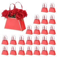 GeschenktüTen Papier Mit Blumen,24Stk,GeschenktüTen Papier Mit Blumenstrauß,Rot