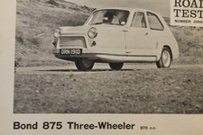 Original 1966 Autocar mag extracted road test: BOND 3-wheeler 875cc