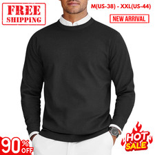 New Mens Crew Neck Sweaters Long Sleeve Knit Pullover Dress Shirt Casual Gift