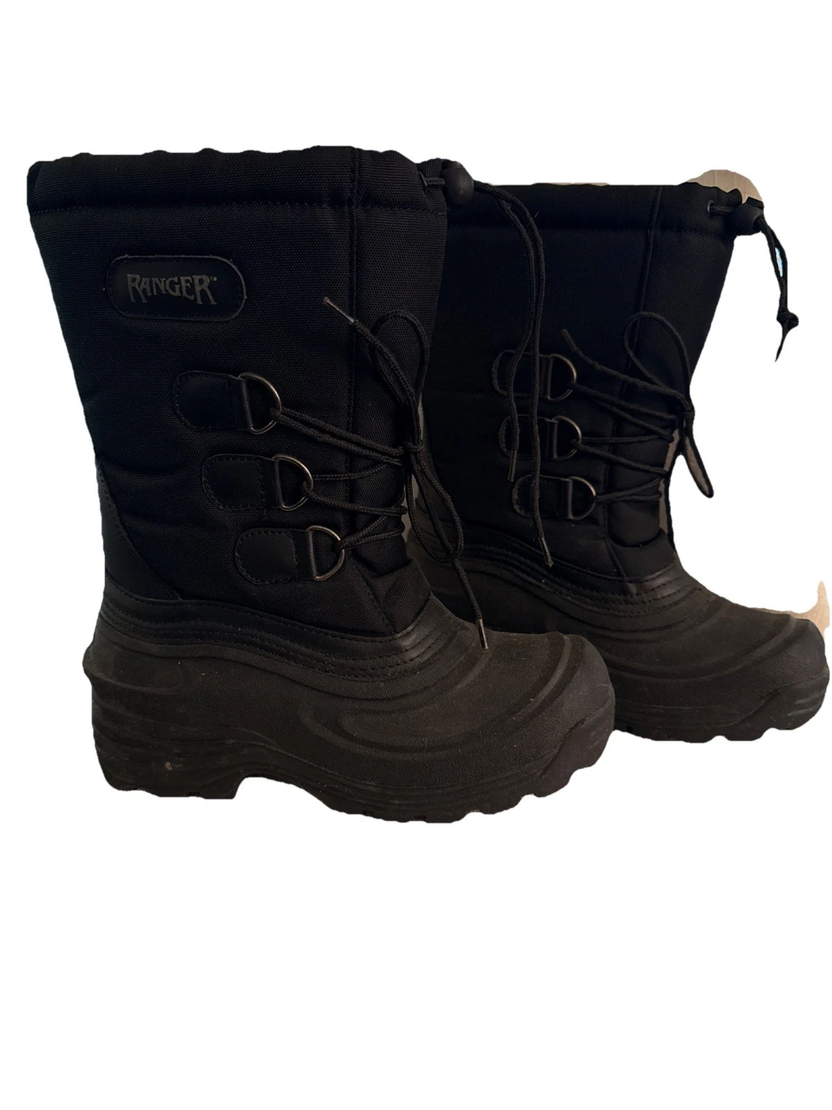 Ranger Size 7 Winter Snow Boots Mens 7 Black Lace Up Thermolite Insulated