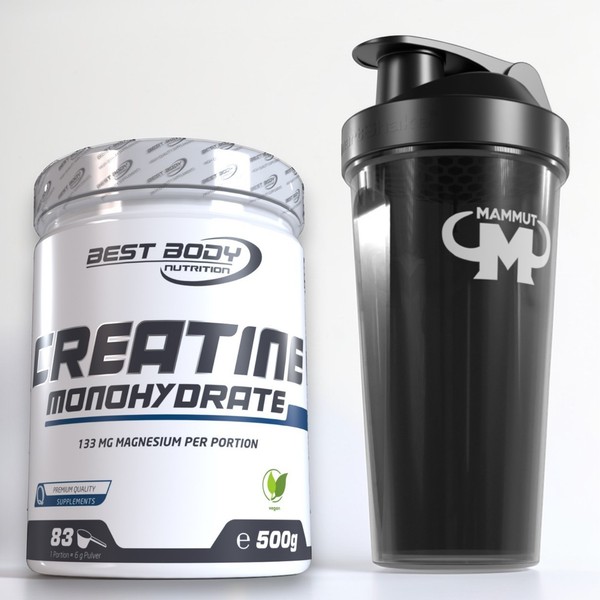 Best Body Nutrition Creatin Monohydrat 500G Kreatin Pulver + Shaker 41,60€/Kg-image