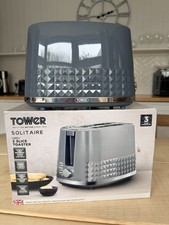 Tower T20082GRY Solitaire 2 Slice Toaster Grey 850W Unused