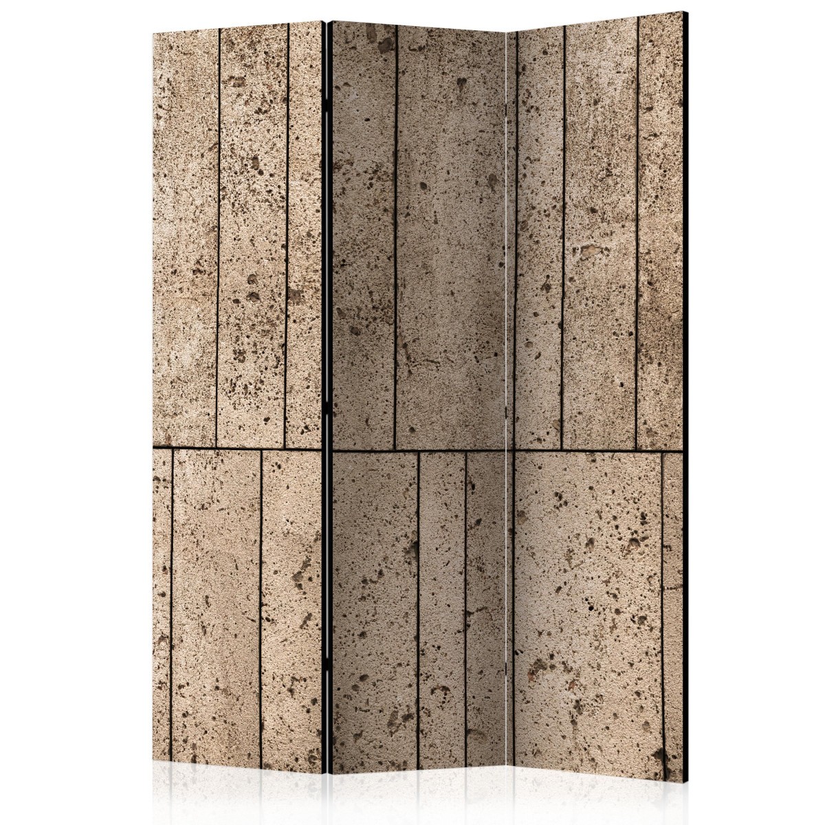 Paravent 3 volets beige wall 135x172cm en bois pour separation de piece
