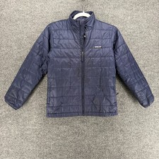 Patagonia Puff Jacket Kids M 10 Blue Full Zip Long Sleeve Winter Outdoor Casual