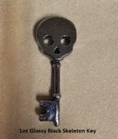 1 oz Black Skeleton Key 999+ Fine Silver Bullion Bar Yeager's Poured - YPS