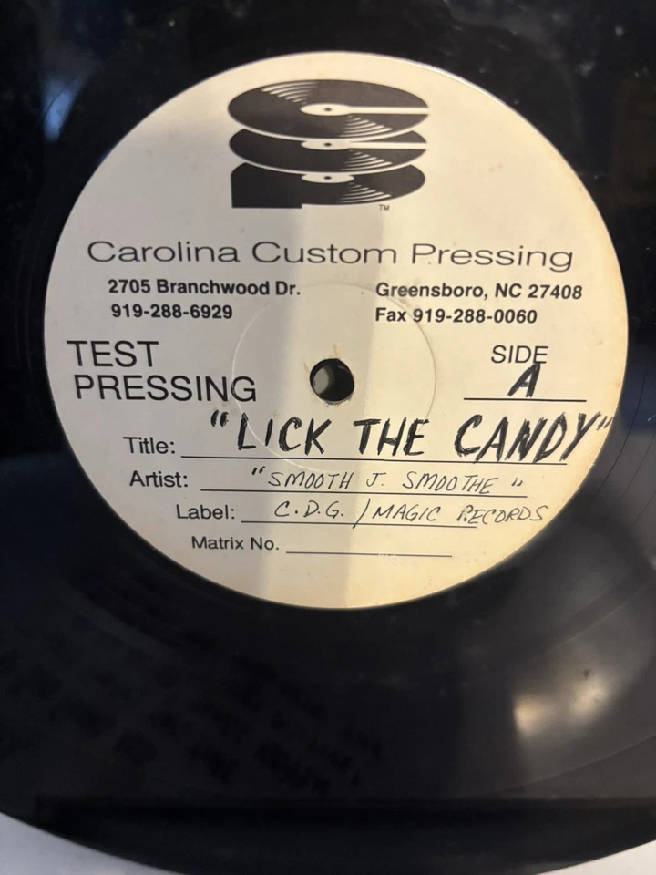 Smooth J Smoothe Lick The Candy Signed Test Press 12" Vinyl Club Mix Cdg Magic - Image 2 of 4