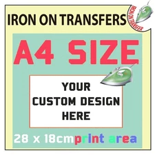 Custom Text Iron On T Shirt Personalised Prints Transfer Your Image Photo Logo