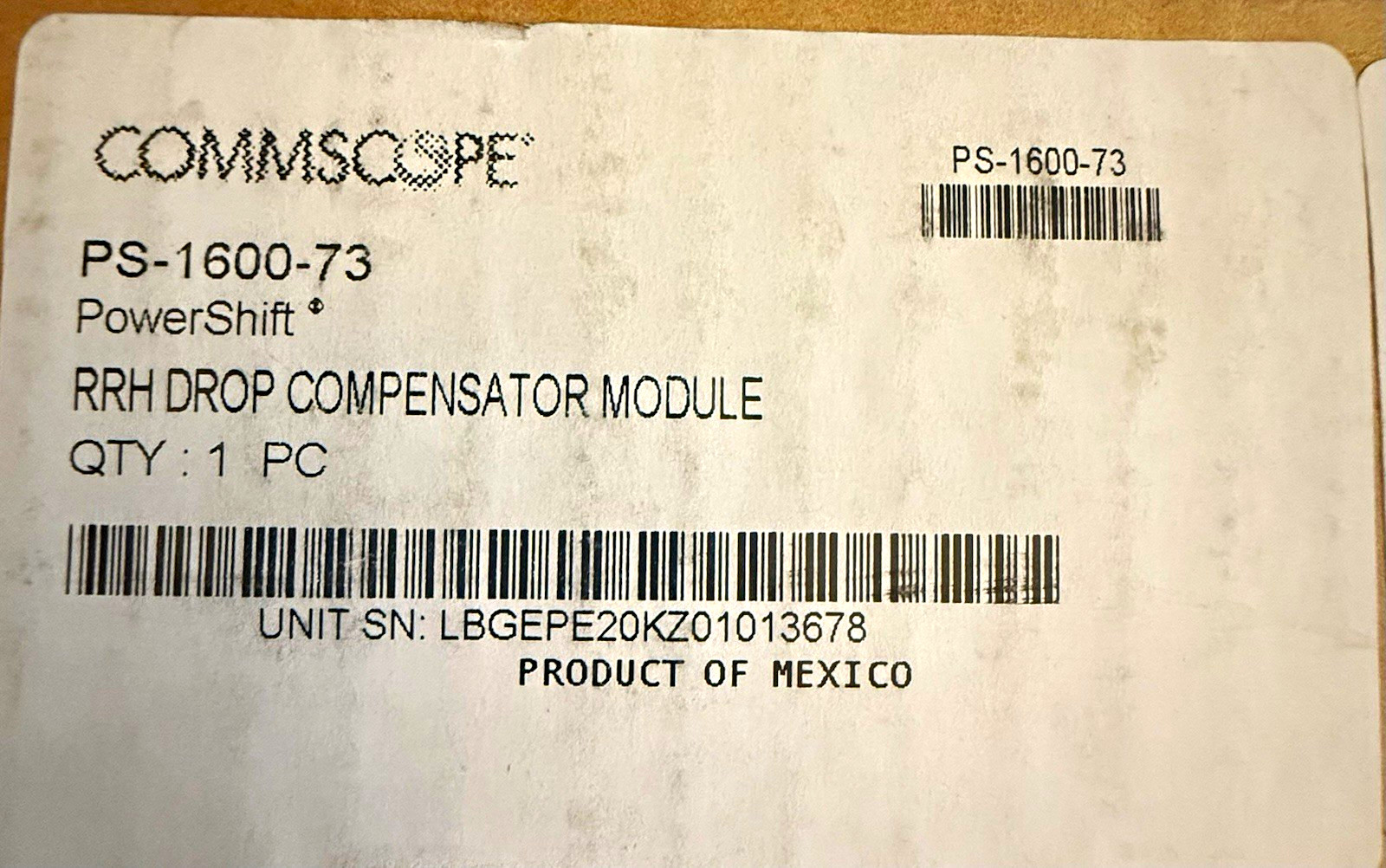 CommScope PowerShift Drop Compensator Module PS-1600-73 PS1600DC73