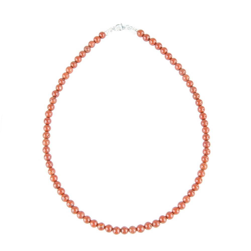 Collier jaspe rouge 6mm, bijou de lithothérapie pour stimuler l'énergie et la vitalité