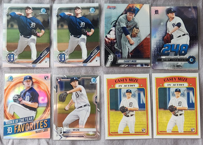 CASEY MIZE 8-CARD LOT 2019-21 Bowman Chrome Prosp./Best/Topps/RCs DETROIT TIGERS