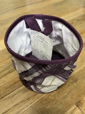 Thirty-One 31 OH SNAP Mini Storage Bin - Plum Plaid - New Without Tag - 6''