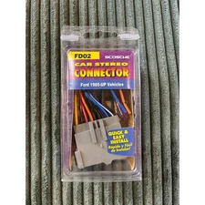 Scosche FD02 Car Stereo Connector Wire Harness Adapter for Ford 1985-Up Vehicles