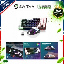RedThunder K84 Ensemble Clavier Souris Gaming Sans Fil QWERTZ RVB Rechargeable
