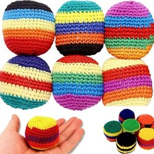 Handmade Crocheted Hacky Sack Footbag Knitted Kick Sack Juggling Ball Fidget