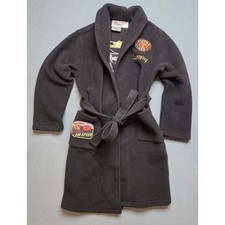 Disney Cars Lightning McQueen Black Robe Fleece Small Child Youth Embroidered