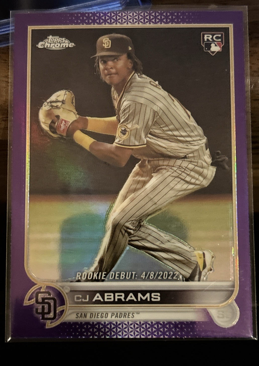 2022 Topps Chrome Update #USC102 CJ Abrams Purple Refractor RC