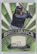 2021 Spectra Brilliance Materials Neon Green Prizm 9/25 Pablo Sandoval 0jx5