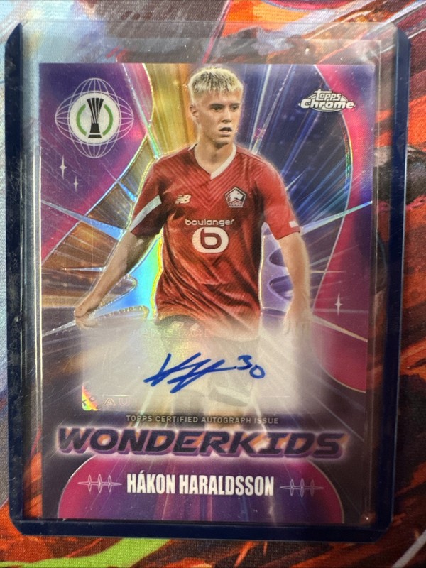 2023 Topps Chrome UEFA Hakon Haraldsson  Wonderkids Auto Rookie - Lille #WA-HAH