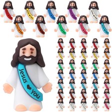 Bememo 50 Pcs Mini Jesus Figures Jesus Loves You Christ Toys Little Christ