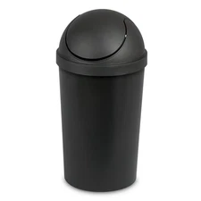 3 Gallon Trash Can Kitchen Waste Garbage Plastic Round Swing Top Bathroom Black
