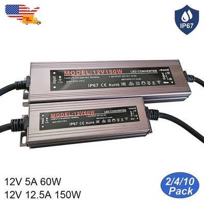 Waterproof 150W Power Supply 12V 12.5A IP67 AC 110V To DC 12V Led Adapter Driver