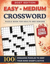 Ultimate Easy Medium Crossword Puzzle Book For Adults and Seniors - 100...