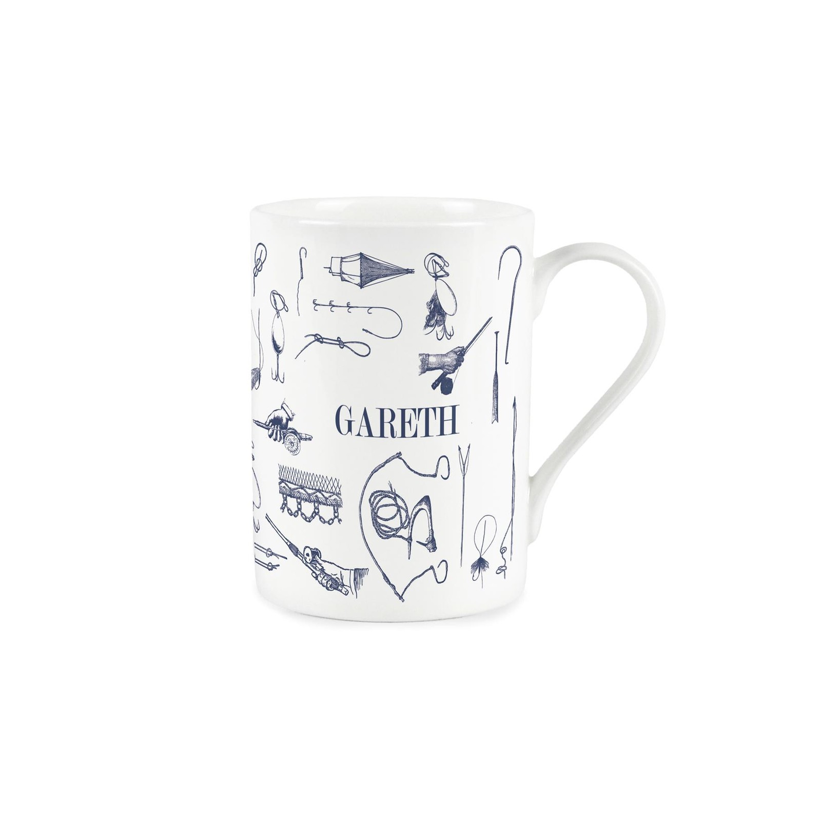 Personalised Fishing Mug - Fisheries Themed Vintage Bone China Cup for Fishermen