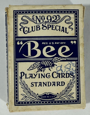 Ohio Old Bee Blue Playing Cards, 1 Deck, Vintage, Used BBK, US Playing Card Seal