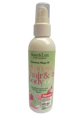 Jean& Len Express Hair+Body Oil, trockenes Pflege Öl Granatapfel, 100ml