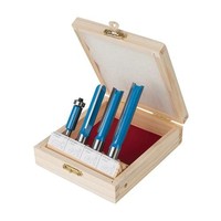 Silverline KüChenbau FräSer 4 Tlg Satz BüNdigfräSer OberfräSe Holzbox Hartmetall