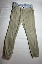 Tommy Hilfiger Boys' Khaki Beige Drawstring Tapered Stretch Pants, Size 8