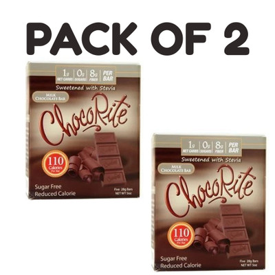HealthSmart Foods Choco Rite Chocolate Bar   Milk Chocolate   5 Bars   Pack of 2