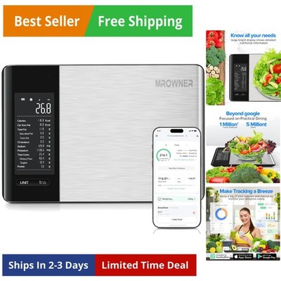 Smart Food Kitchen Scale with Nutritional Calculator, Free App with 19 Nutrie...