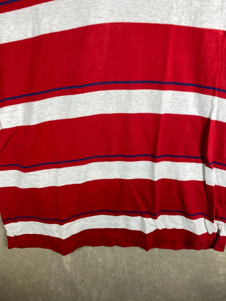 Tommy Hilfiger Casual Formal Polo T-Shirts Top Size M Mens Red Striped Logo